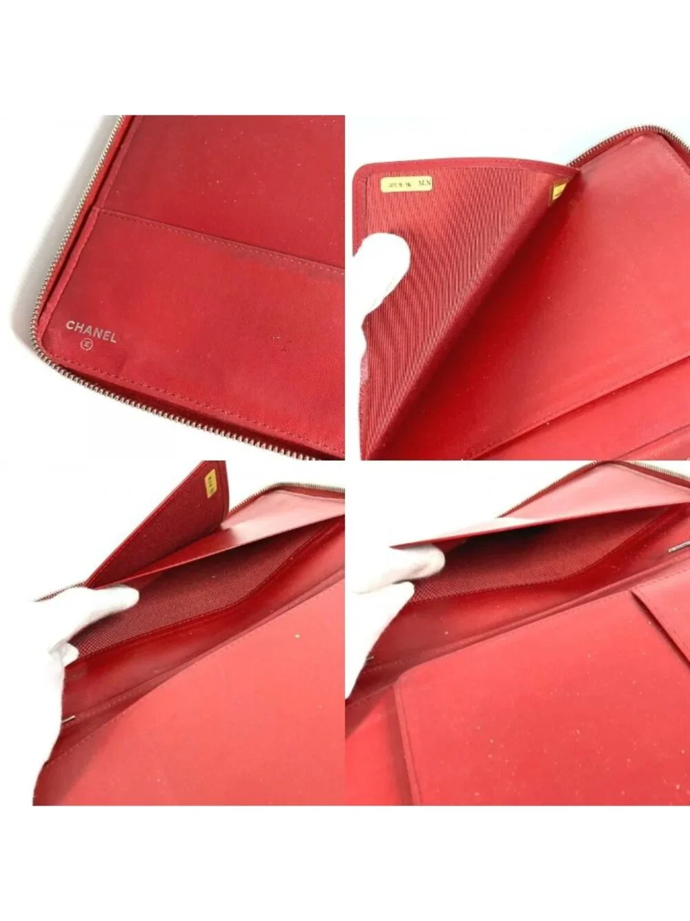 Chanel Ipad Case CC Logo Quilted Lambskin Red - Picture 9 of 9